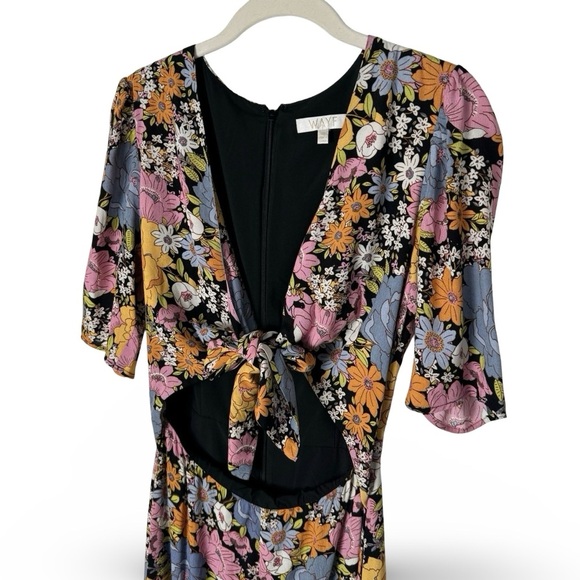 WAYF Rosalind Floral Tie-Front Midi Dress | Size XS - Picture 5 of 11